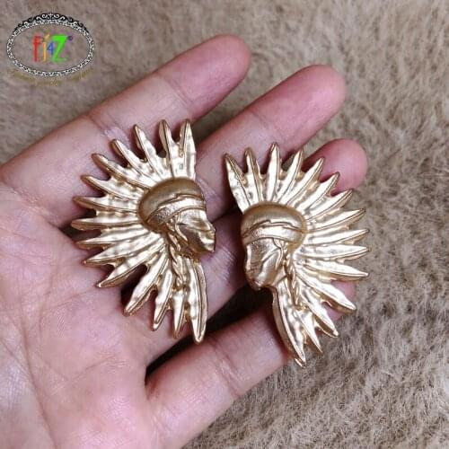 F.J4Z 2021 Trend Earrings Women Vintage Gold Color Alloy Egype Stud Earrings for Women Cocktail Earrings Lady Gifts Dropship