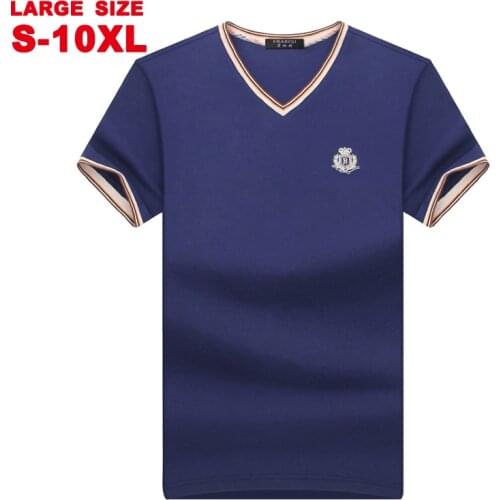 V-neck Short Sleeve Mens T-shirt Summer New Youth Mens Half Sleeve Loose Size Solid Color T-shirt Cotton Clothes