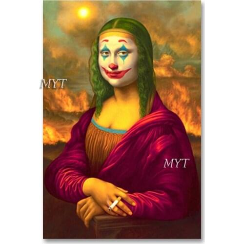 Famous Mona Lisa Cute Oil Painting Reproduction Canvas Wall Picture Hand-painted Wall Hanging Woman Figure Painting Art Panel