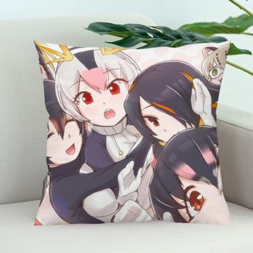 Kemono Friends Pillow Cover Bedroom Home Office Decorative Pillowcase Square Zipper Pillow Cases Satin Soft