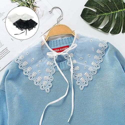 Lace Fake Collar For Blouse Skirt Clothing Embroidery Hollow Lace False Collar DIY Handcraft Decorating Neckline Creative