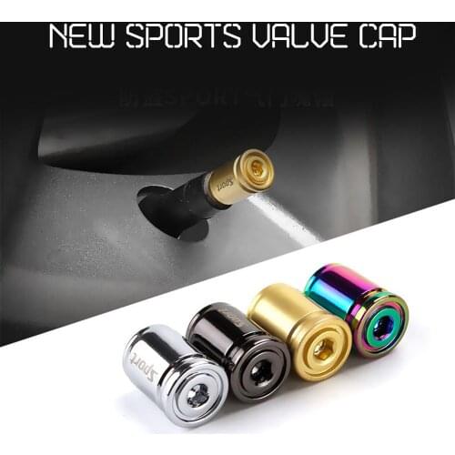 4Pcs/set 4 Colors Car Styling Zinc Alloy Anti-theft Sport Car Tire Valve Caps Wheel Tires Tire Stem Air Cap Airtight Covers