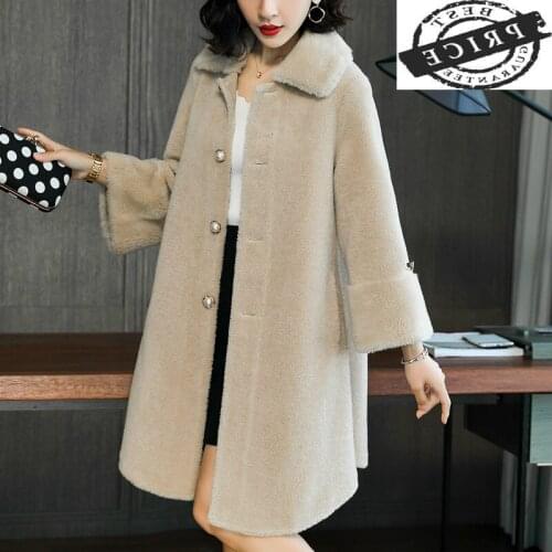 Real Sheep Shearing Jackets Women Natural Wool Coat Female Long Autumn Winter Jacket Korean Fashion Clothes 2021 LWL13a6