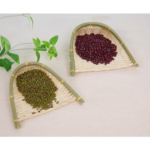 Mini Storage Baskets Sieve Fruit Snack Trays Farmhouse Handmade Woven Dustpan Storage Organizer Diy Decorative Photo Props