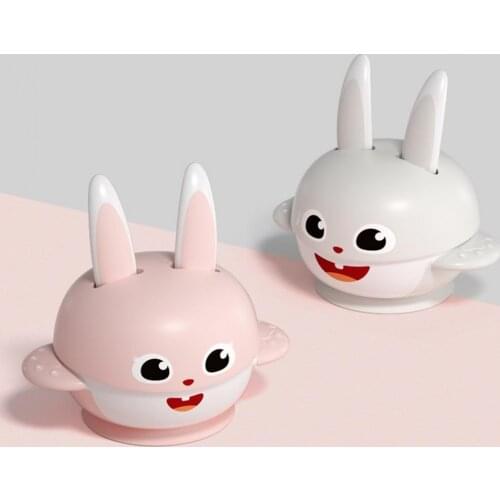 3Pcs/Set Bowl with Suction Cup Good Craftsmanship Vivid Rabbit Baby Feeding Bowl for Kids Daily Use