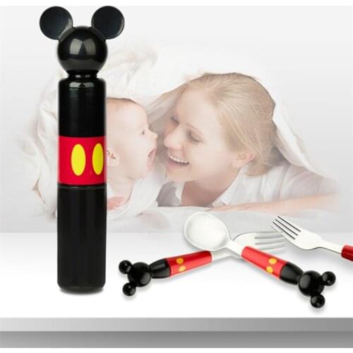 Cartoon Mouse Dinnerware Stainless Steel Portable Household Tableware Set Fork Scoop Set Travel Dinnerware Set With Lovely Box