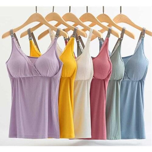 New Maternity Clothes Nursing Top Sleeveless Camisole Breastfeeding Clothes Pregnant Women Wireless Camis Tank Top Nursing Vest