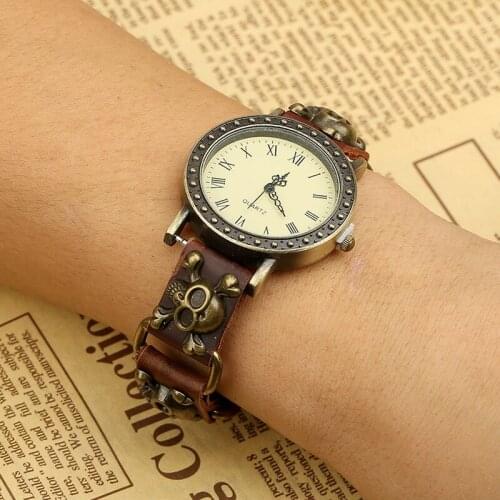 2021 New Retro Skull Calf Watch Women Personalized Adjustable Link Bracelet Wristwatch Accessories Gift