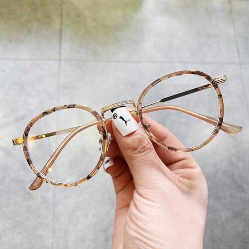 Amber Round Optical Anti Blue Light Glasses Woman Men Transparent Blue Rays Filter Non-prescription Eyeglass Frames Retro