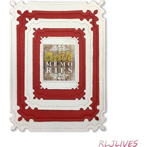 Rectangle Frame Metal Cutting Dies DIY Scrapbooking Card Stencil Paper Craft Handmade Album Handbook Decoration