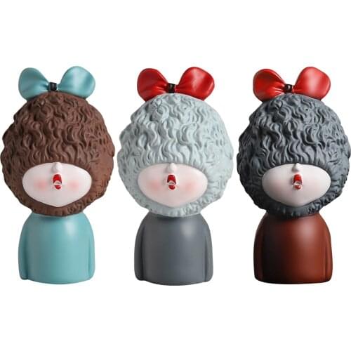 Lolita Girl Art Resin Sculpture Lovely Handcraft Resin Bust Statue Abstract Romantic Ornament Figurine Home Decoration