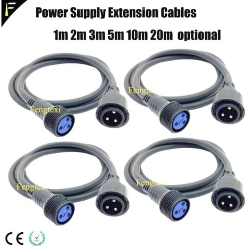 4pcs/lot Outdoor 2m3m5m10m Power Cable Stage Lights Device Powercord IP65 Power Extension Cables 3Pin Waterproof