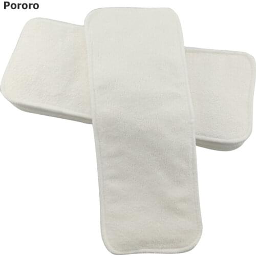 Pororo 10pcs microfiber inserts for baby reusable diapers, absorbency changing pads for babies cloth diaper