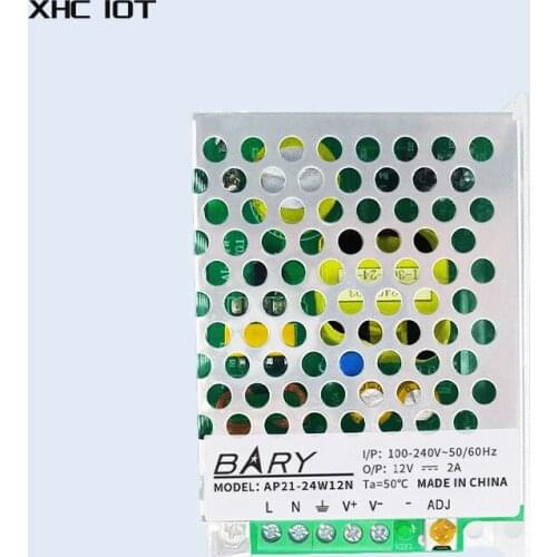 24W Output Power AC-DC Switching Power Supply Module 100-250VAC To DC12V 2000mA XHCIOT AP21-24W12N White Aluminum Alloy Shell