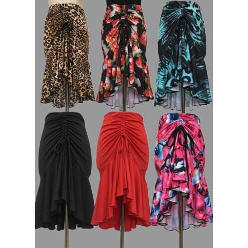 2020 Latin Dance Skirt Adult Skirt Female Print Fish Bone Skirt Square Dance Fish Tail Skirt