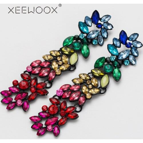 XEEWOOX Brand 2019 Acrylic Drop Earrings Women Fashion Handmade Flower Wedding Earrings Nigerian Party Jewelry