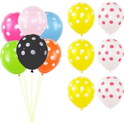 10pcs 12 inch Latex Polka Dot Balloons Multicolor Party Ballons for Wedding Birthday Decoration Inflatable Air Balloon Globos