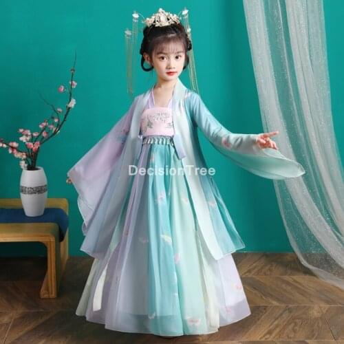 2021 traditional chinese dance costumes girl ming opera children ancient fairy han tang dynasty qing hanfu dress child dress