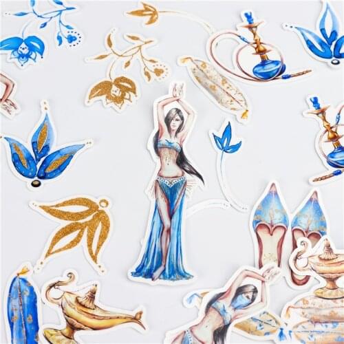 27Pcs/lot Classic Beautiful Indian girl Vacation ScrapbookingTravel Diary Stickers For Album Waterproof Labels Office School