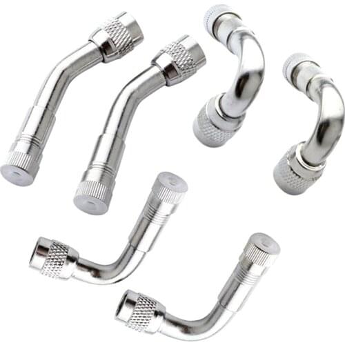 NS Modify 2 PCS Motorbike / Car Wheel Tire Tyre Valve Extension Adaptor Silver 45 Degree 90 Degree 135 Degree Angle Car Styling