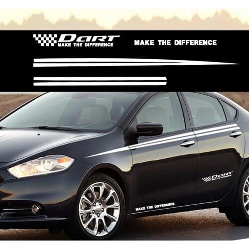 Car Sticker For Dodge Dart Sports Racing Graphic Stickers Truck Auto Car Body Side Door Decals Decoration Black Or White