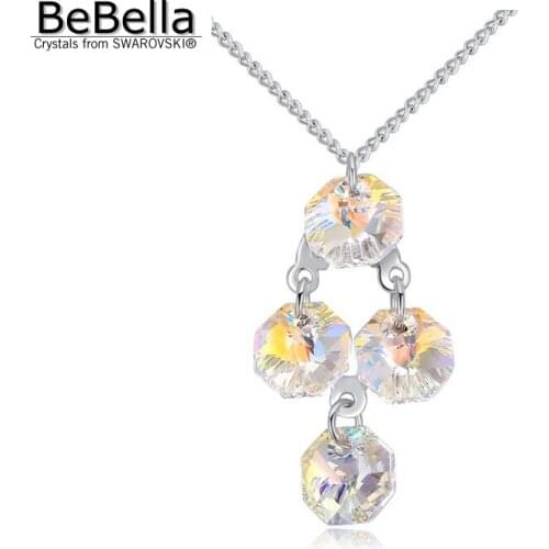 BeBella Geometric shape crystal pendant necklace Made with Austrian Crystals from Swarovski for women gift,4 colors