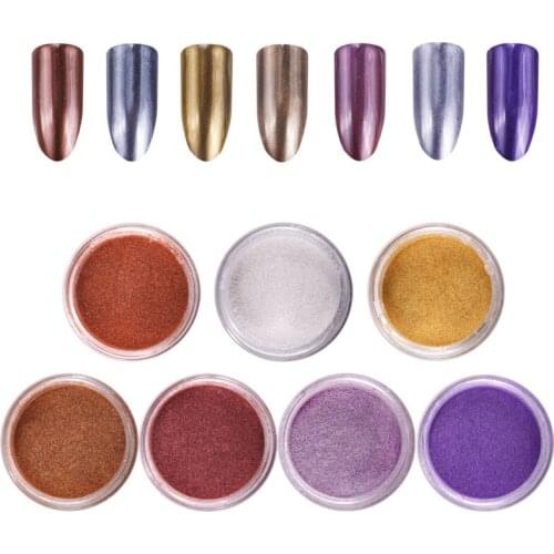 10Colors Nail Glitter Metallic Mirror Powder Chrome Dust Nail Art Pigment 1g Mirror Pigment Powder Nail Glitter Dip Powder Ch101