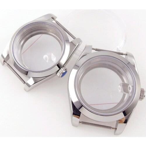 36mm/39mm Watch Case 316L Sapphire Glass Fit For NH35 NH36 Miyota 8215 DG 2813 Movement Polished Bezel Glass/Steel Back