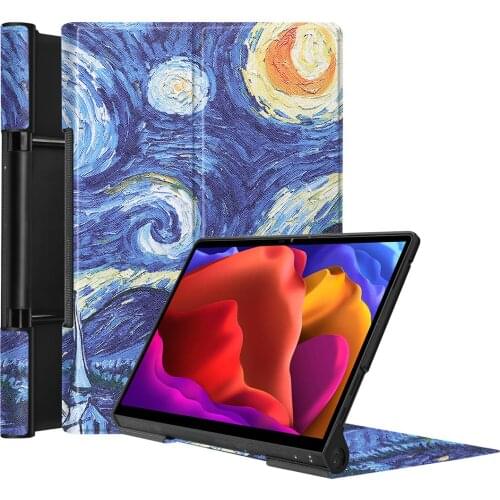 Case For Lenovo Yoga Pad Pro 13" YT-K606F 2021 K606 YT-K606 YogaPad Pro Cover Tri-Fold PU Leather Shock Proof Tablet Stand Shell