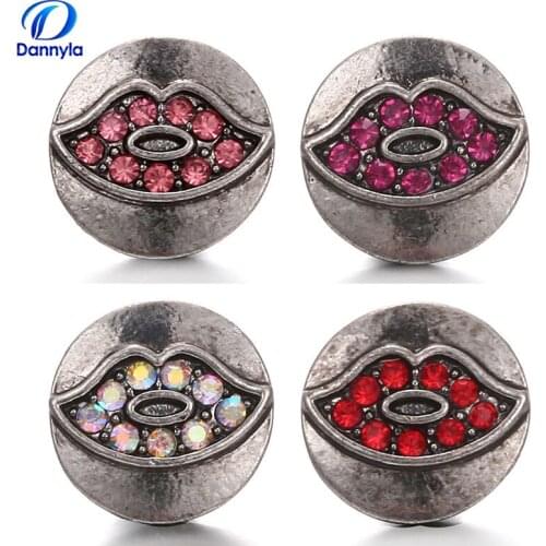 Crystal Lips 12mm Wholesale Snap Jewelry Supplies For Women LSSN12MM16