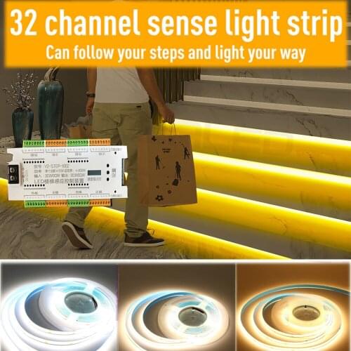 DC 12V Smart Home Step sensor intelligent stair light control system Atmosphere Night Lamp COB Dimming Light Wireless Indoor