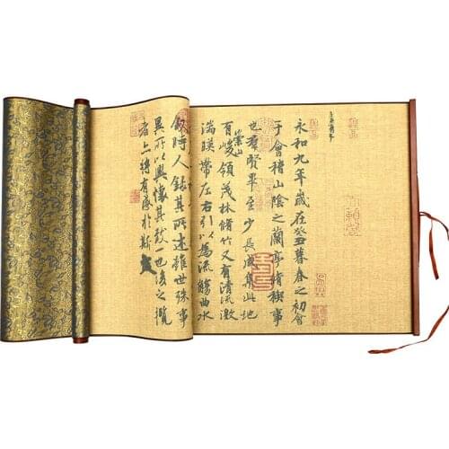 Calligraphy Copybooks Magic Water Brocade Writing Cloth Calligraphy Practice Sets for Beginner Lan Ting Xu Water Writing Cloth
