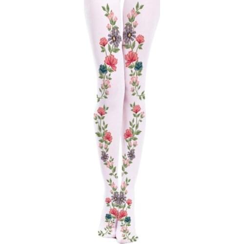 Watercolor Flower Print Pantyhose