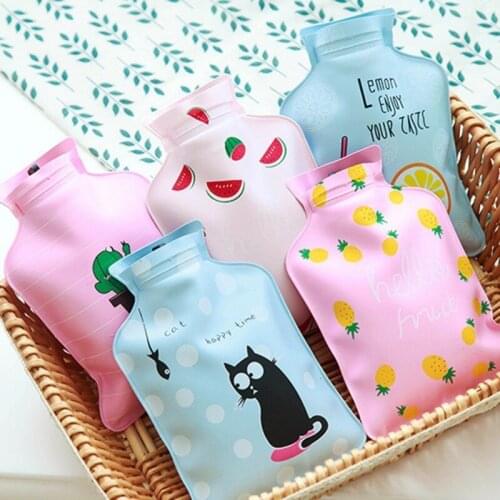 Small Portable Hand Warmer Water Injection Storage Bag Tools Cartoon Hand Warm Water Bottle Cute Mini Hot Water Bottles