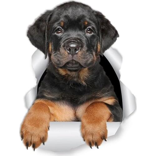 S50271# 13CM/15CM/17CM Personality PVC Decal Rottweiler Puppy Waterproof Car Sticker on Motorcycle Laptop Decorative Accessories