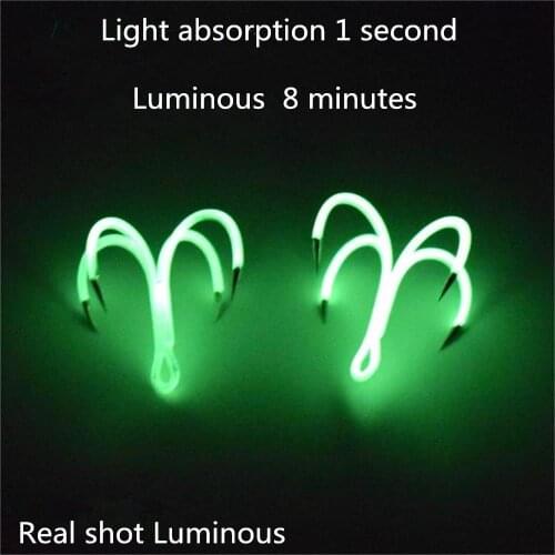 Night fishing quad hook 5 pieces of fishing bait luminous squid octopus artificial bait hook saltwater fishing bait fixture