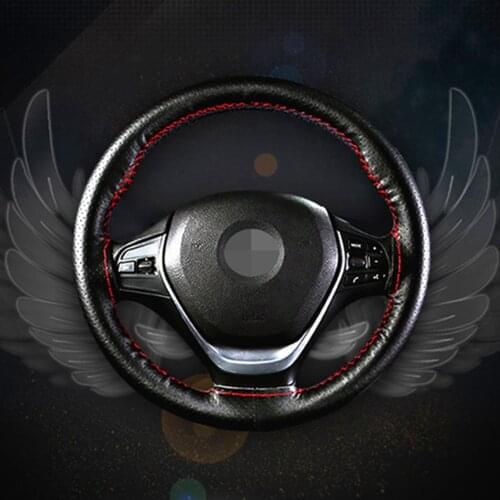 DIY Steering Wheel Cover 38 cm Universal Car styling With Needle and Thread Interior Accessories artificial leather material