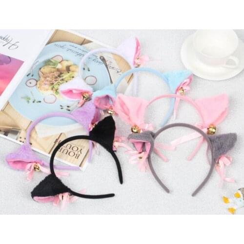 Hair band kitty Cat Ears Headband Kawaii Lolita Maid Hair Hoop Halloween Cosplay Party Fancy Headwear