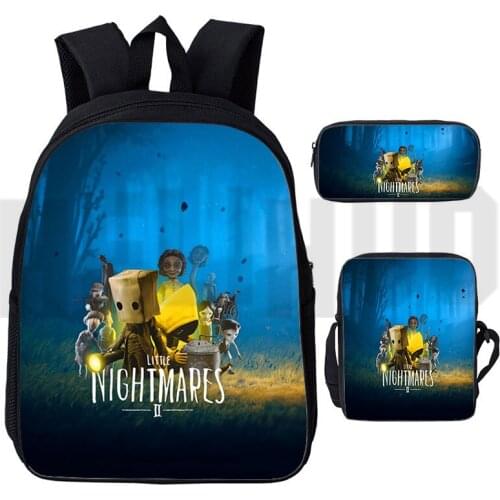 3D Cartoon Little Nightmares 2 Backpack Men Schoolbags Girls Boys Anime Teenager Book Bag 3 Pcs/Set Bag Mochila Para Hombre