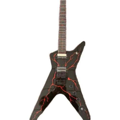 Electric guitar hairpin customization factory, red embossing, black accessories, double swing bag