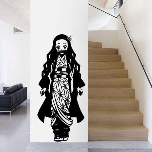 Demon Slayer Wall Decal Kimetsu no Yaiba Vinyl Kamado Nezuko Wall Stickers Decal Decor Home Decoration Anime Car Sticker