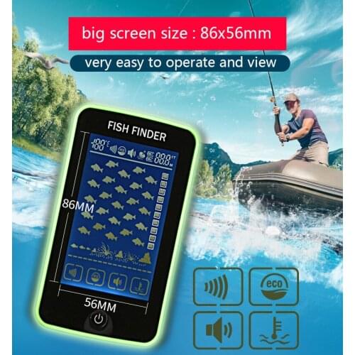 Touch Colorful Screen Waterproof Wireless Sonar Fish Detector, 500 M Long-Distant Receiving Fishfinder
