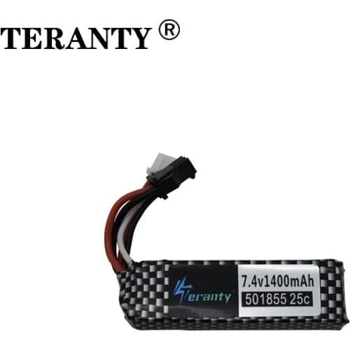 Water Gun Rechargeable Battery for 2S 7.4V 1400mAh 501855 25C battery for Mini Airsoft BB Air Pistol Electric Toys Guns Parts