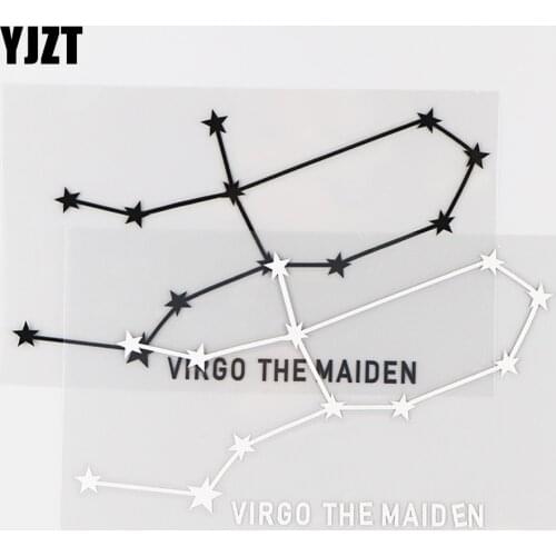 YJZT 15×8.5CM Interesting Star Car Sticker Vinyl Decal Zodiac Signs Constellatory Virgo The Maiden Black / Silver 10A-0450