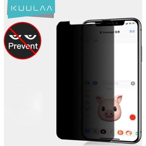 KUULAA Screen Protector For iPhone XR Protective Glass Tempered Glass For iPhone AntiSpy