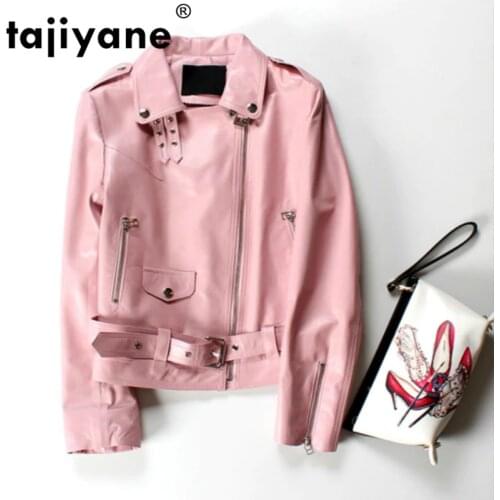 Pink 100% Sheepskin Coat Real Genuine Leather Jacket Women Clothes 2020 Korean Elegant Spring Autumn Female Coats Tops ZT2284