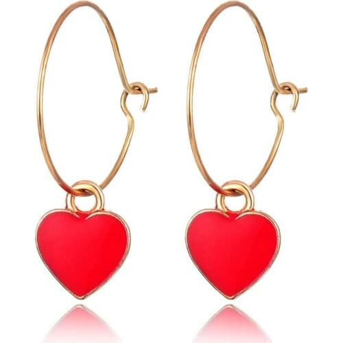 Women Hot Jewelry Street Shot Fashion Sweet Earrings Love Alloy Earrings Creative Earrings Heart Earrings
