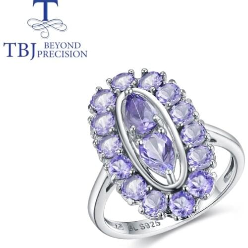 2021 new design women Ring natural 2.3CT tanzanite gemstone fine jewelry 925 sterling silver Precious tanzania gemstone TBJ