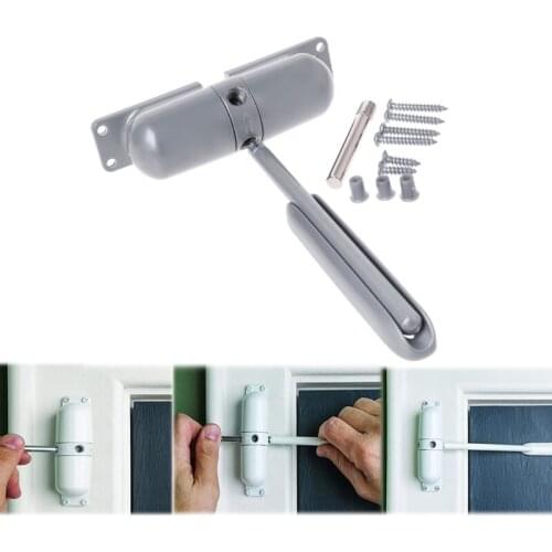1 Set Adjustable Surface Mounted Spring Door Closer Automatic 180 Degree Not Positioning Automatic Door Hardware 10-70 KGS