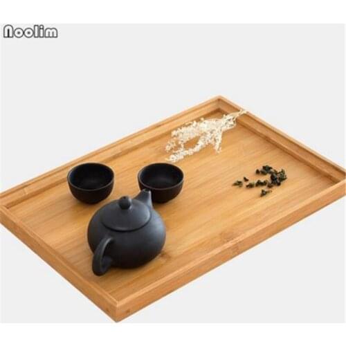 1PC Eco-Friendly Bamboo Tea Tray Chinese Style Snack Kungfu Tea Board Storage Container Home Hotel Use Gift
